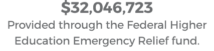 $32,046,723 Provided through the Federal Higher Education Emergency Relief fund.